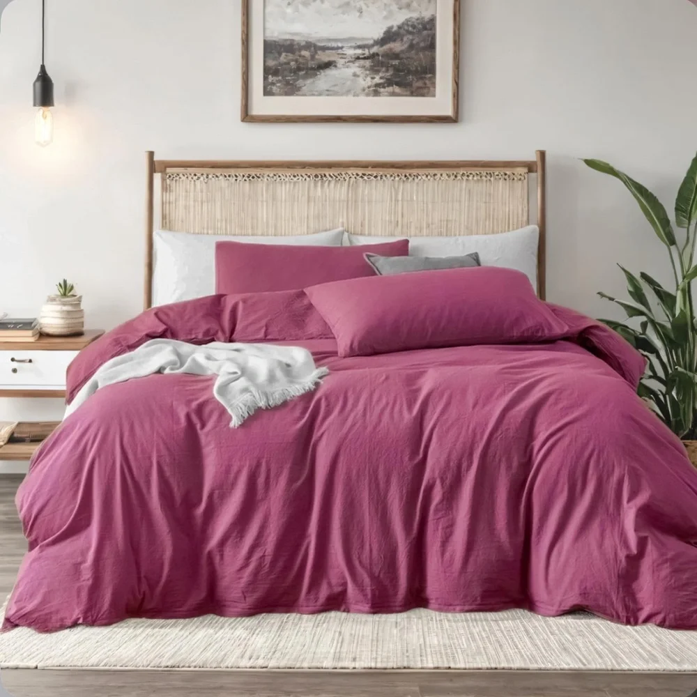QUEEN Elegant Pink DUVET Bedding 3pc. Set